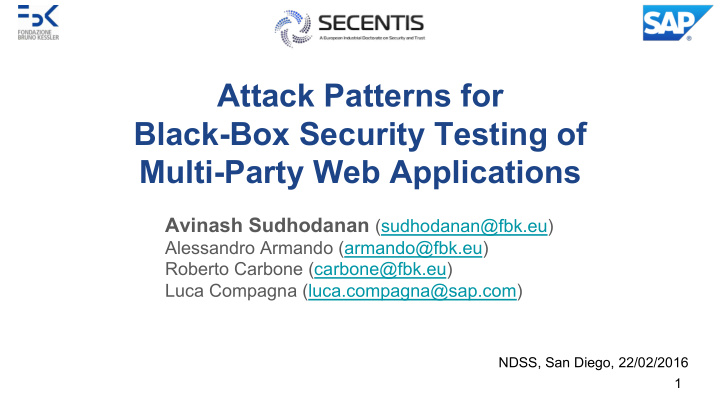 attack patterns for black box security testing of multi