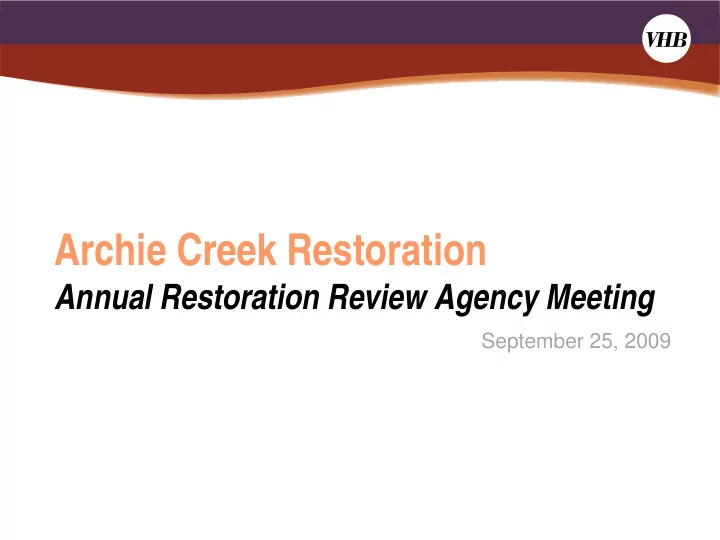 archie creek restoration