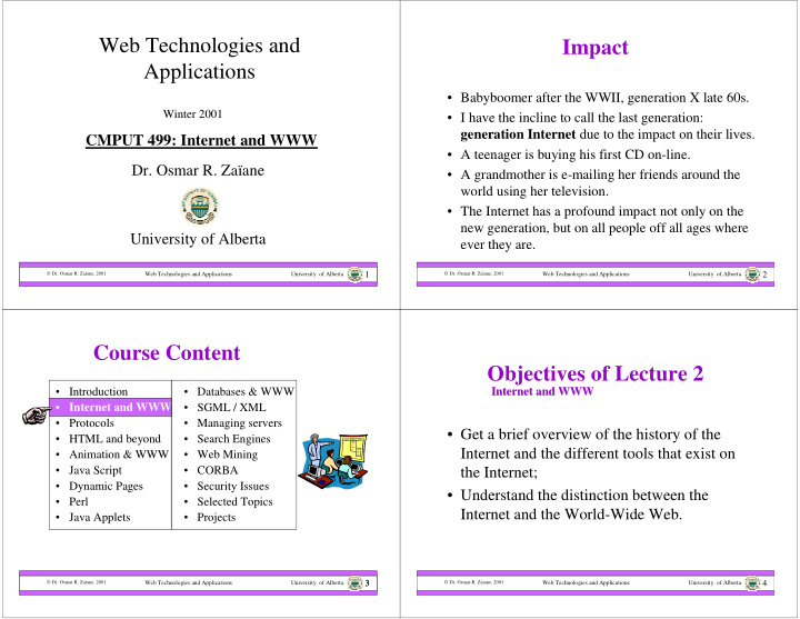 web technologies and impact applications
