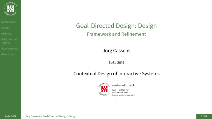 goal directed design design