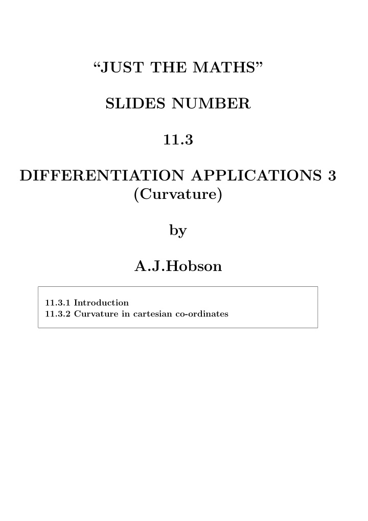 just the maths slides number 11 3 differentiation