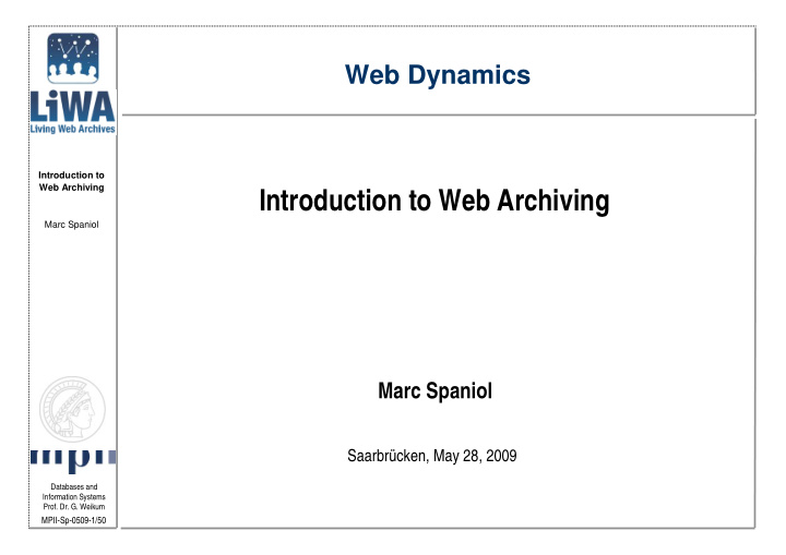 introduction to web archiving
