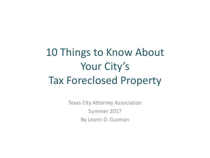 10 things to know about