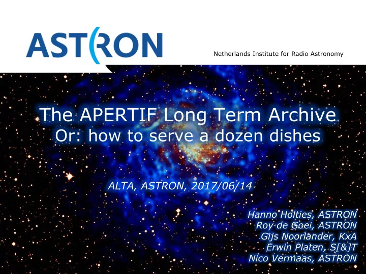 the apertif long term archive