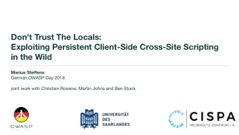 Don't Trust The Locals:  Exploiting Persistent Client-Side Cross-Site Scripting  in the Wild Marius