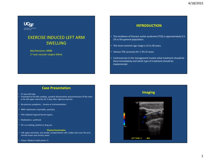 exercise induced left arm