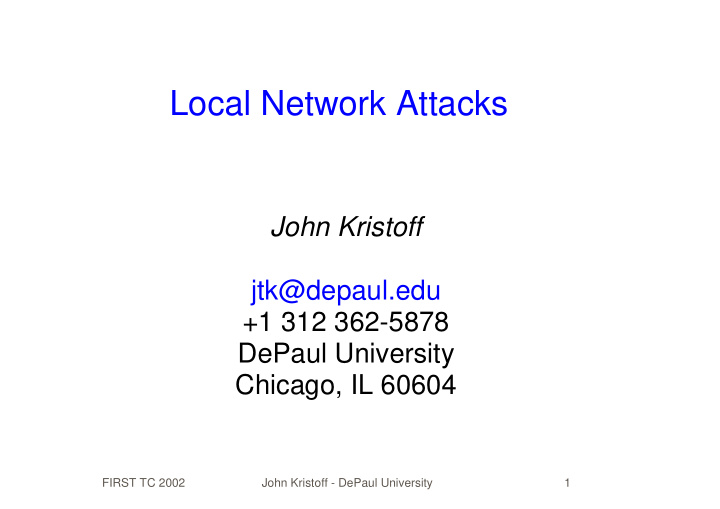 local network attacks