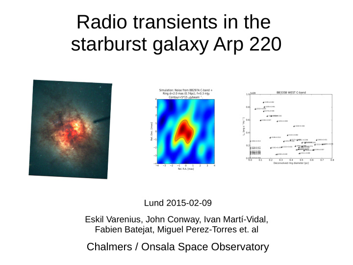 radio transients in the starburst galaxy arp 220