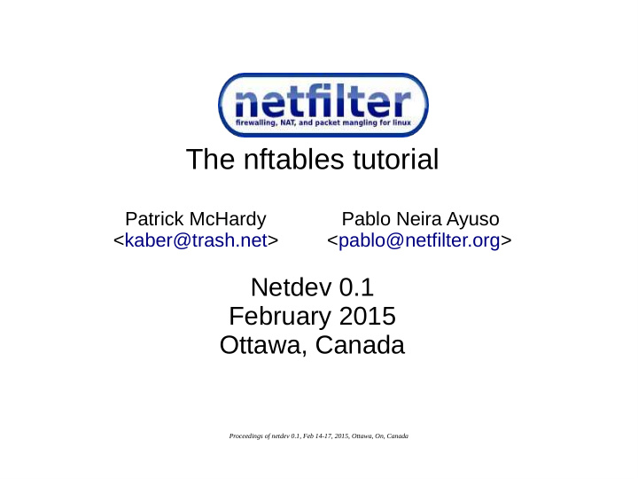 the nftables tutorial