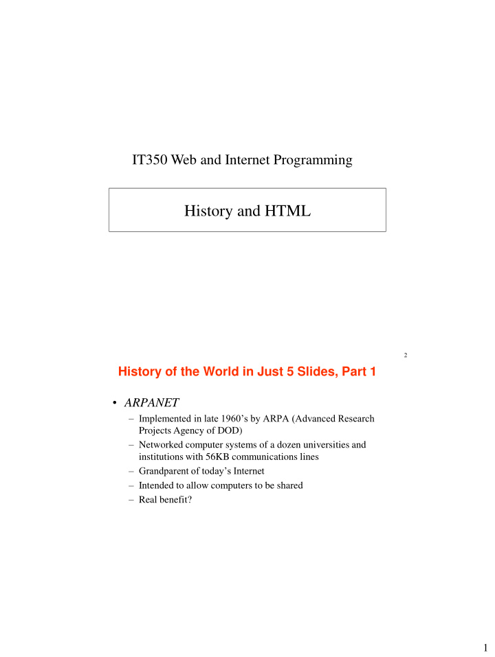 history and html