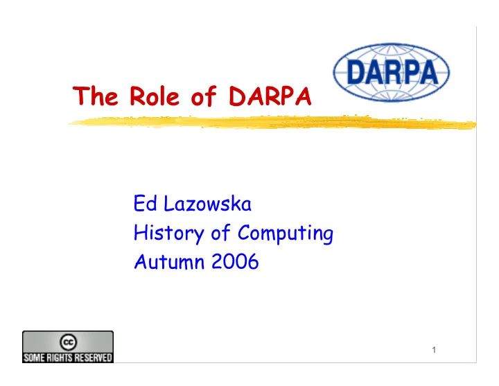 the role of darpa