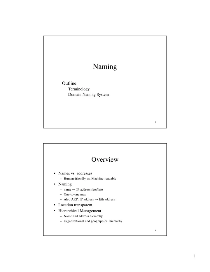 naming