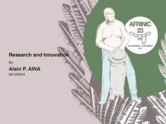 Research and Innovation  By  Alain P. AINA  03/12/2015  Department objectives  RPKI v2.0