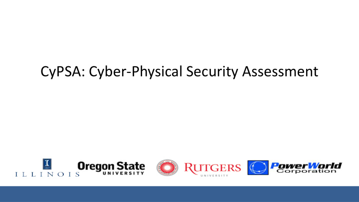 cypsa cyber physical security assessment project