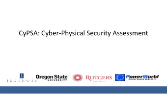 CyPSA: Cyber-Physical Security Assessment  Project Information    Team members    Based on