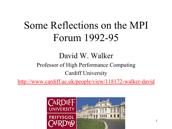 some reflections on the mpi forum 1992 95