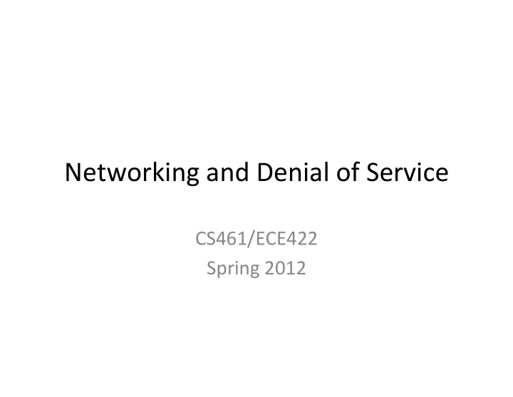 networking and denial of service