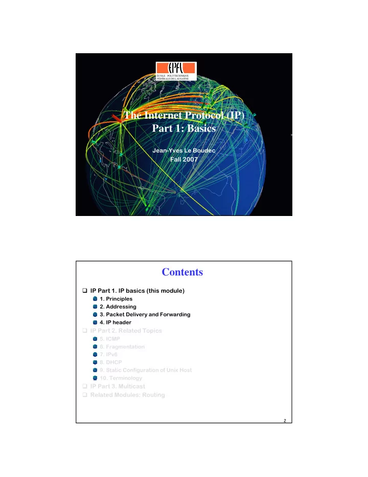the internet protocol ip part 1 basics