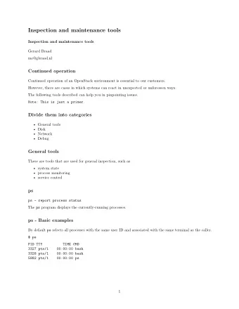 Inspection and maintenance tools  Inspection and maintenance tools  Gerard Braad  me@gbraad.nl