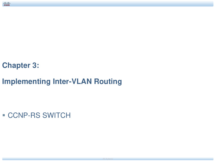 chapter 3 implementing inter vlan routing
