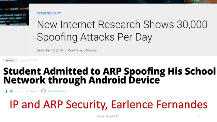 ip and arp security earlence fernandes