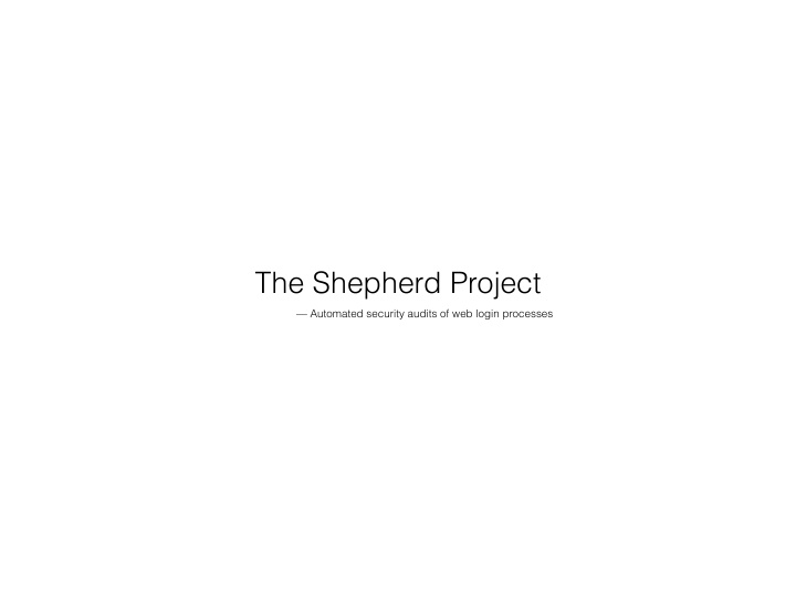 the shepherd project