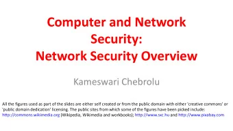Security:  Network Security Overview  Kameswari Chebrolu  All the figures used as part of the