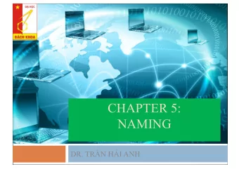 CHAPTER 5:  NAMING  DR. TRN HI ANH  Outline  2  Names. Identifiers and Address  1.  Flat