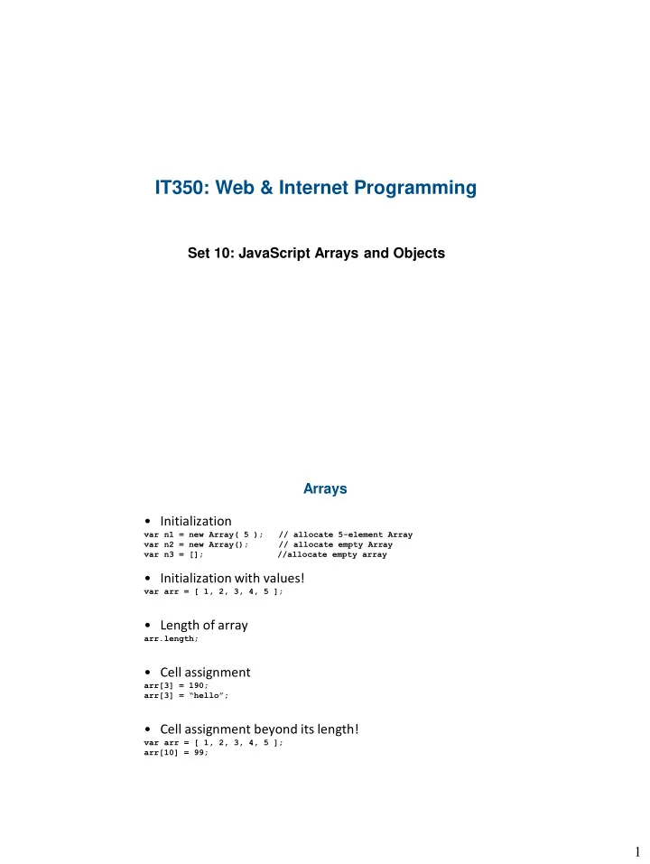 it350 web internet programming