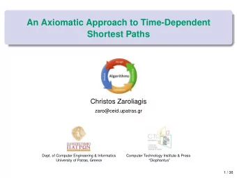 An Axiomatic Approach to Time-Dependent  Shortest Paths  Christos Zaroliagis  zaro@ceid.upatras.gr