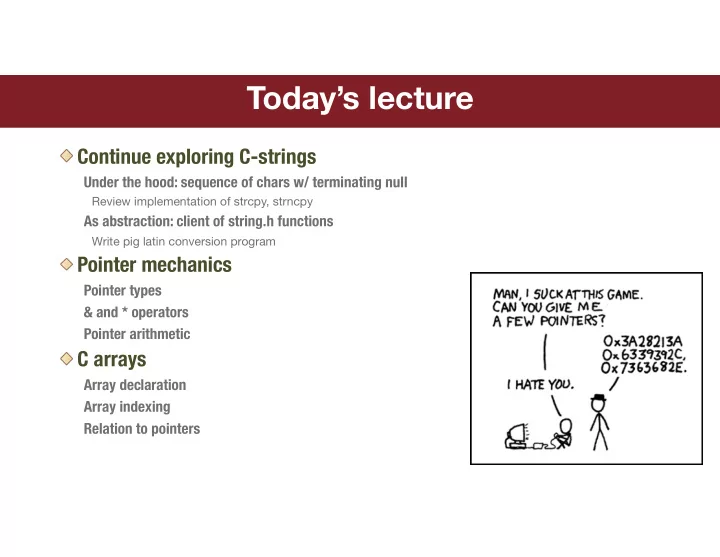 today s lecture