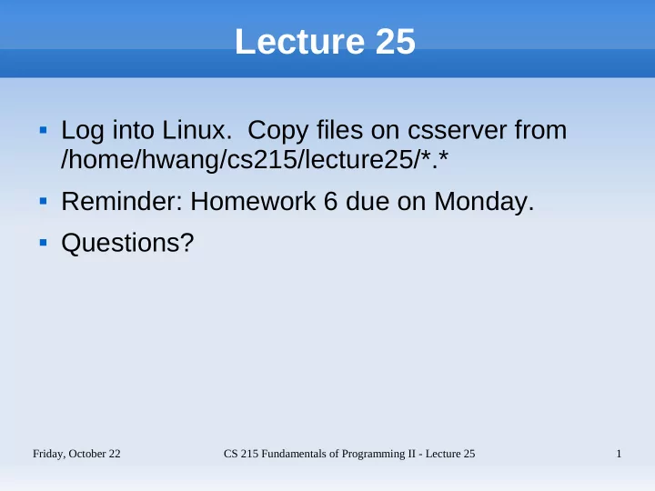 lecture 25