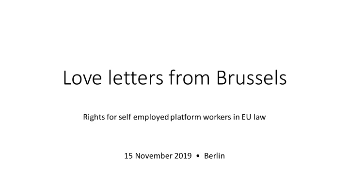 love letters from brussels