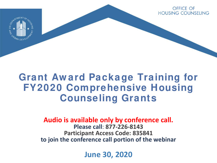 grant aw ard package training for fy2020 comprehensive