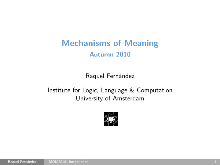 mechanisms of meaning