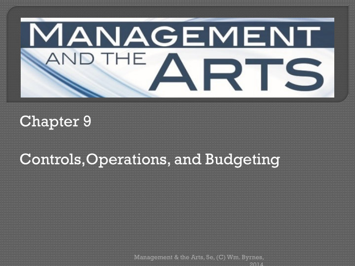 chapter 9 controls operations and budgeting