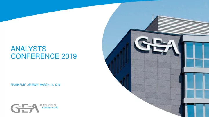 analysts conference 2019