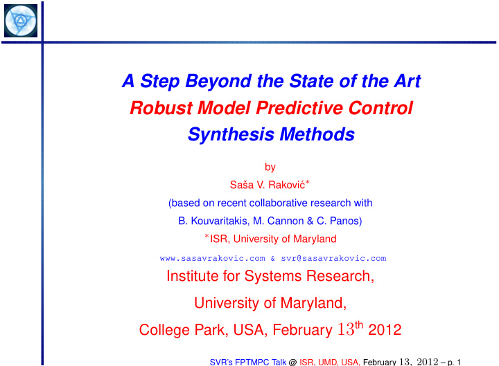 a step beyond the state of the art robust model