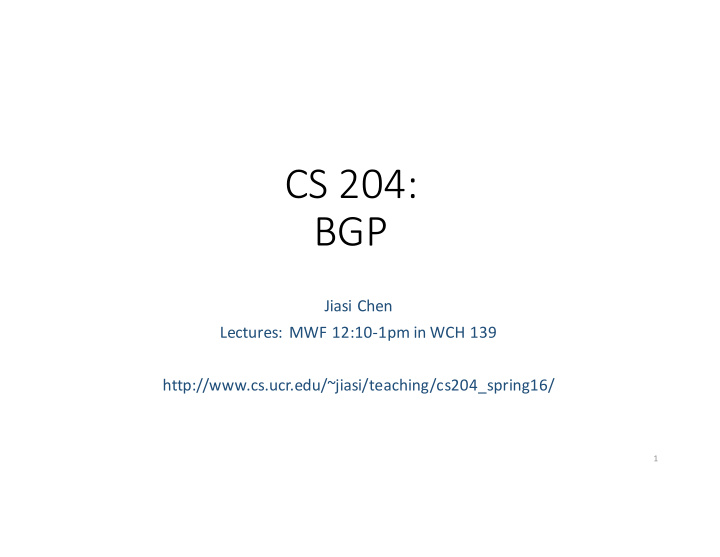 cs 204 bgp