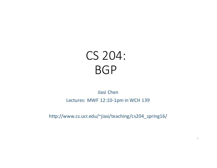 cs 204 bgp