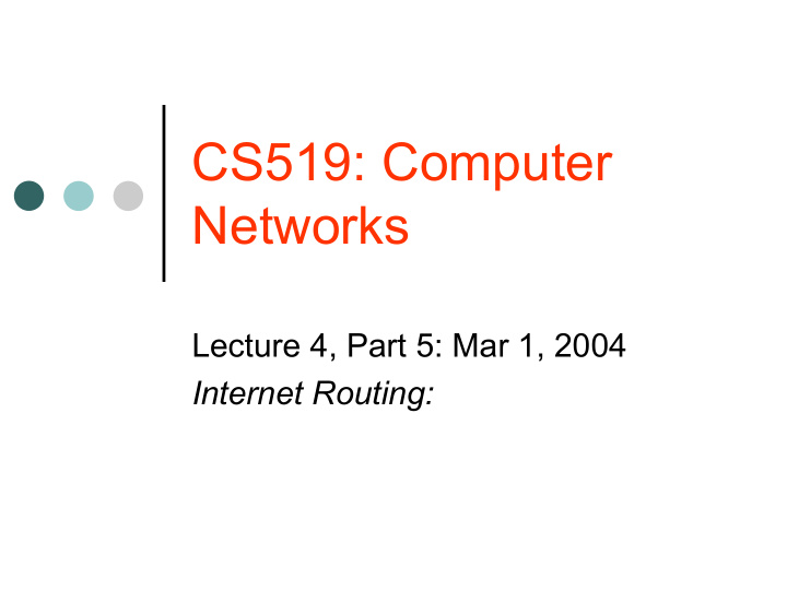 cs519 computer networks