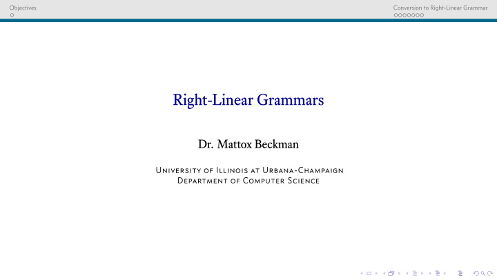 right linear grammars
