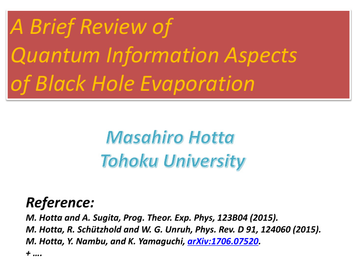 a brief review of quantum information aspects of black