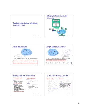 Interplay between routing and  forwarding  routing algorithm  Routing Algorithms and Routing  local