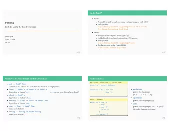 Parsing  package docs:  Part III: Using the ReadP package