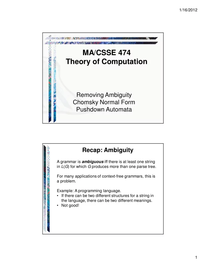 ma csse 474 theory of computation