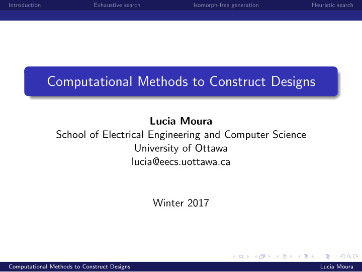 computational methods to construct designs