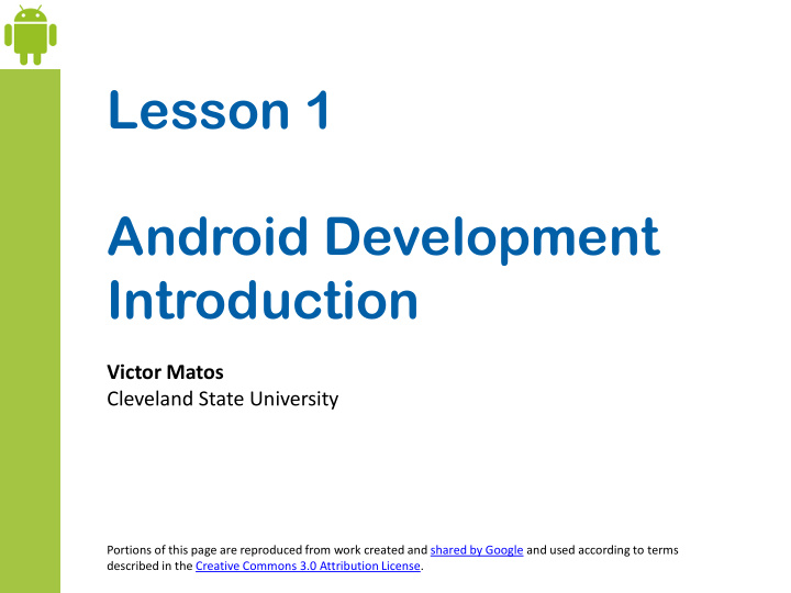 lesson 1 android development introduction