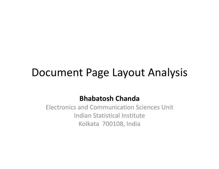 document page layout analysis document page layout