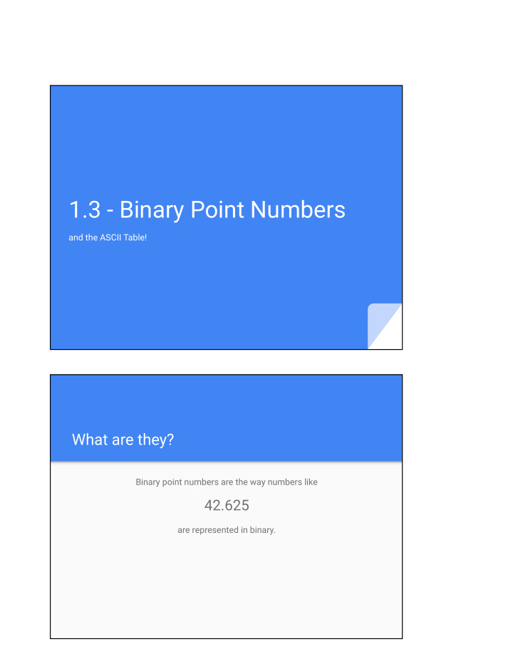 1 3 binary point numbers